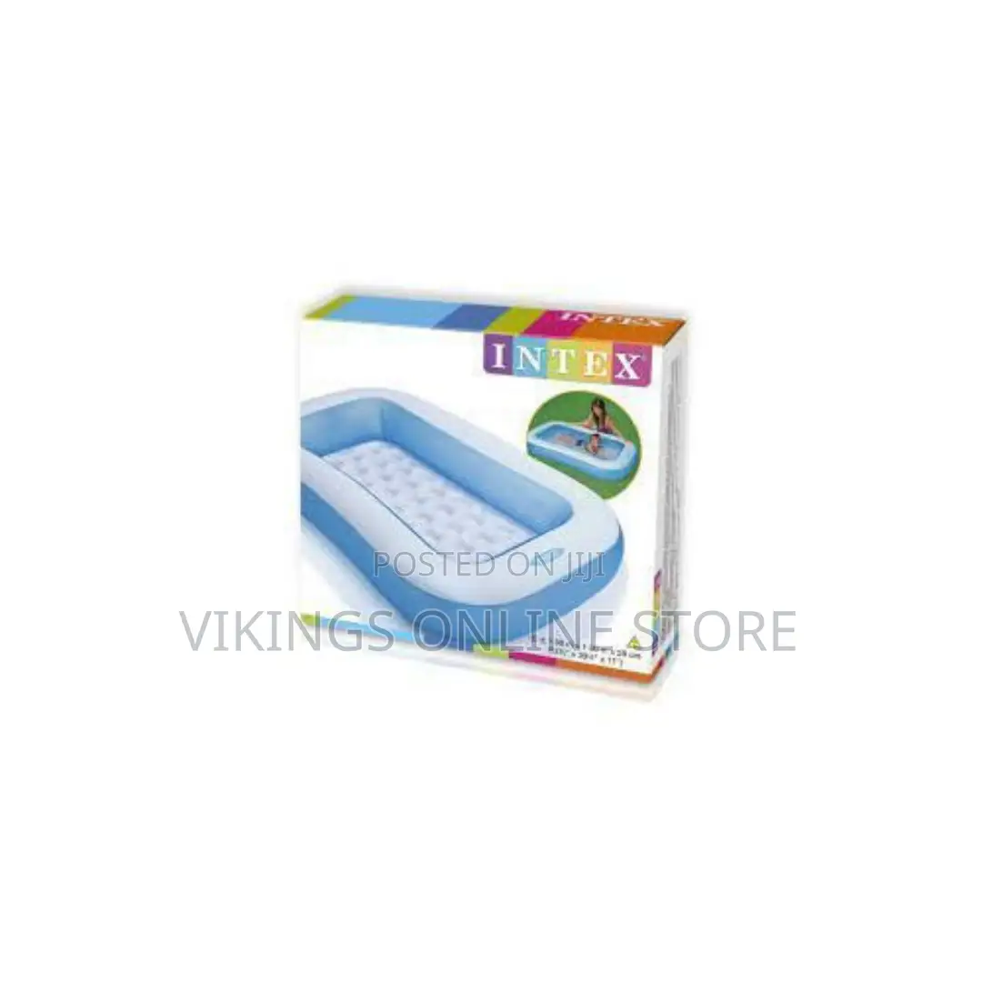 Kids Inflatable Swimming Pool - White,Blue