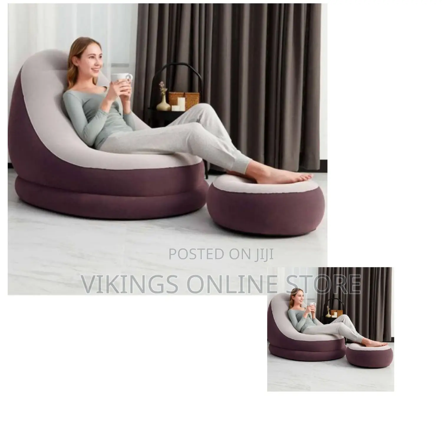 Intex Inflatable Flocking Air Chair , Small Sitter Pump