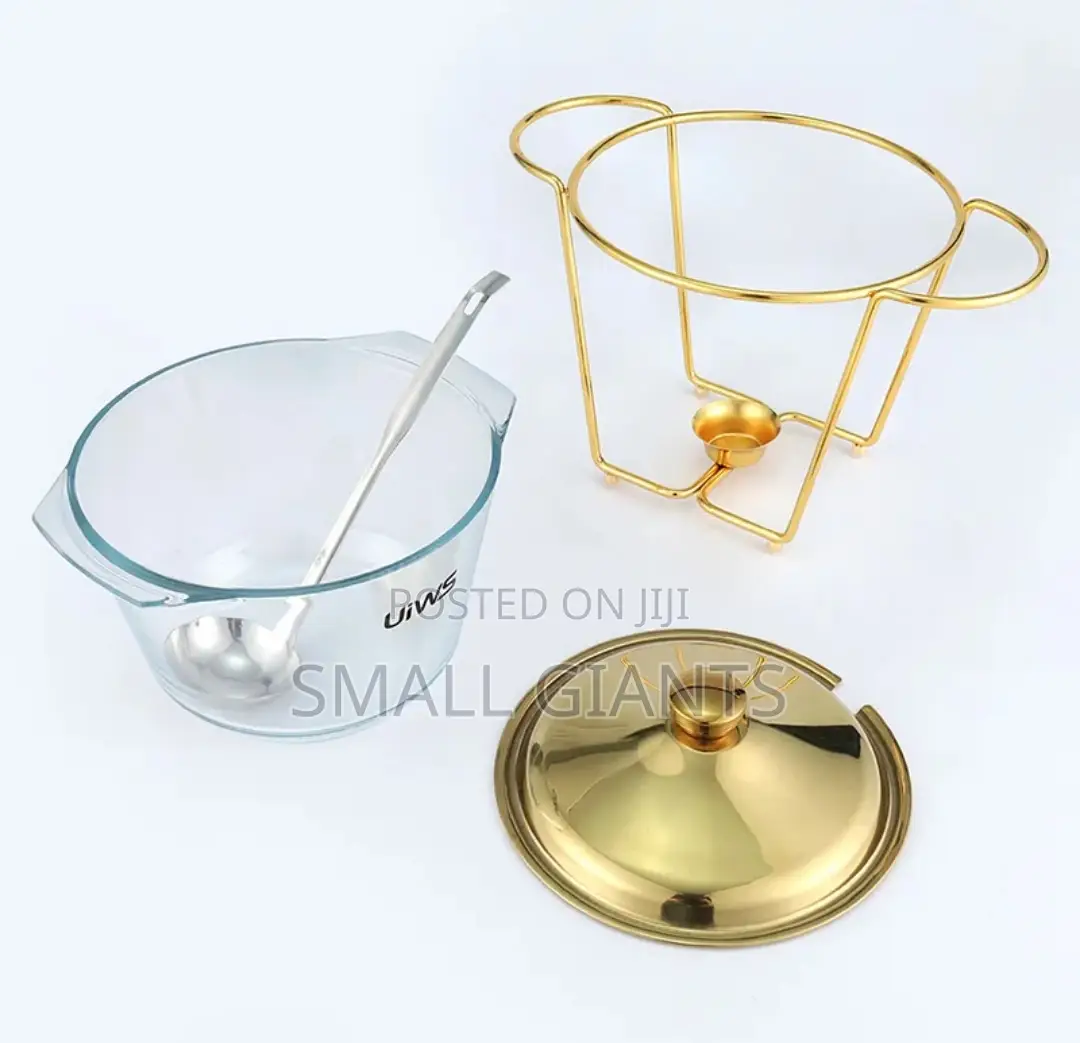 Glass Buffet Food Warmer/ Chafing Dish With Spoon