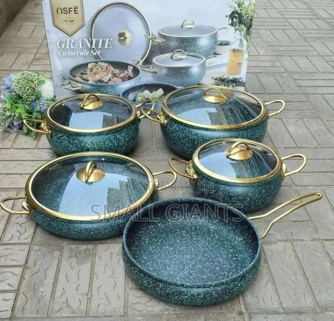 9 Pieces of Granite Cooking Ware Set