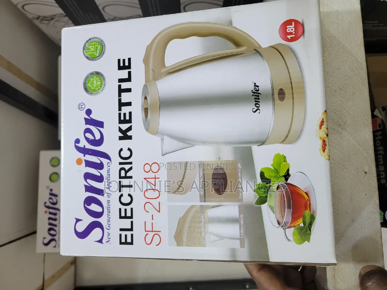Sonifer Electric Kettle 1.8L Automatic Switch