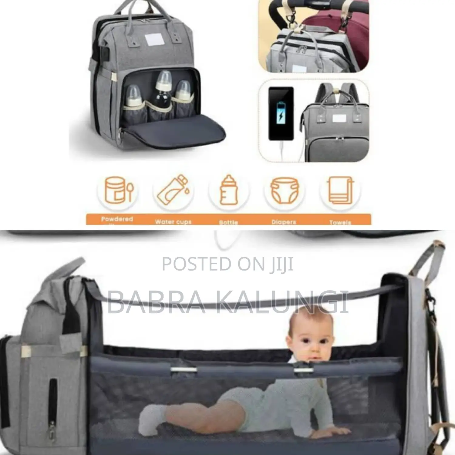 LBQ Waterproof Large Capacity Baby Bag Maternity Backpack