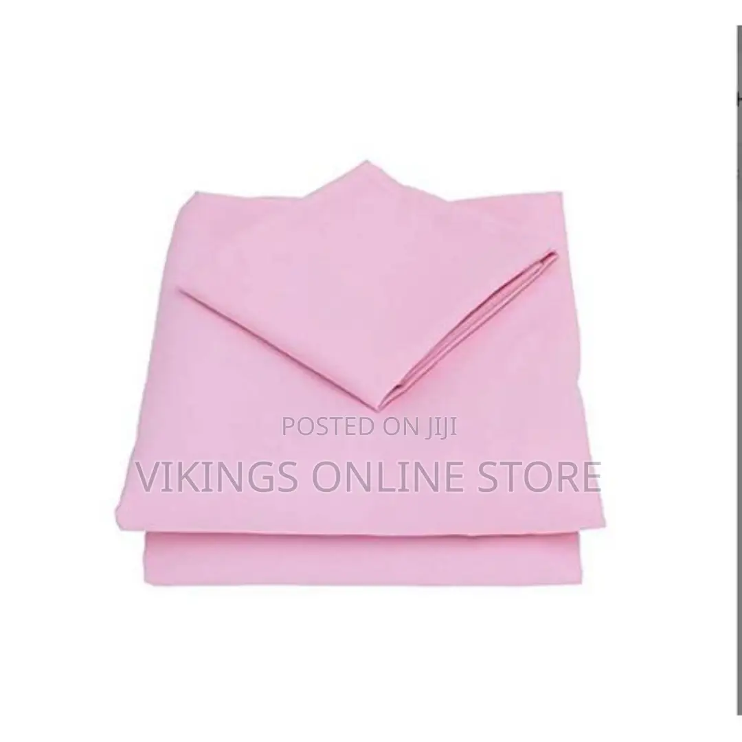 Home Fashion 5x6 Cotton Bedsheets With 2 Pillow Cases -Pink