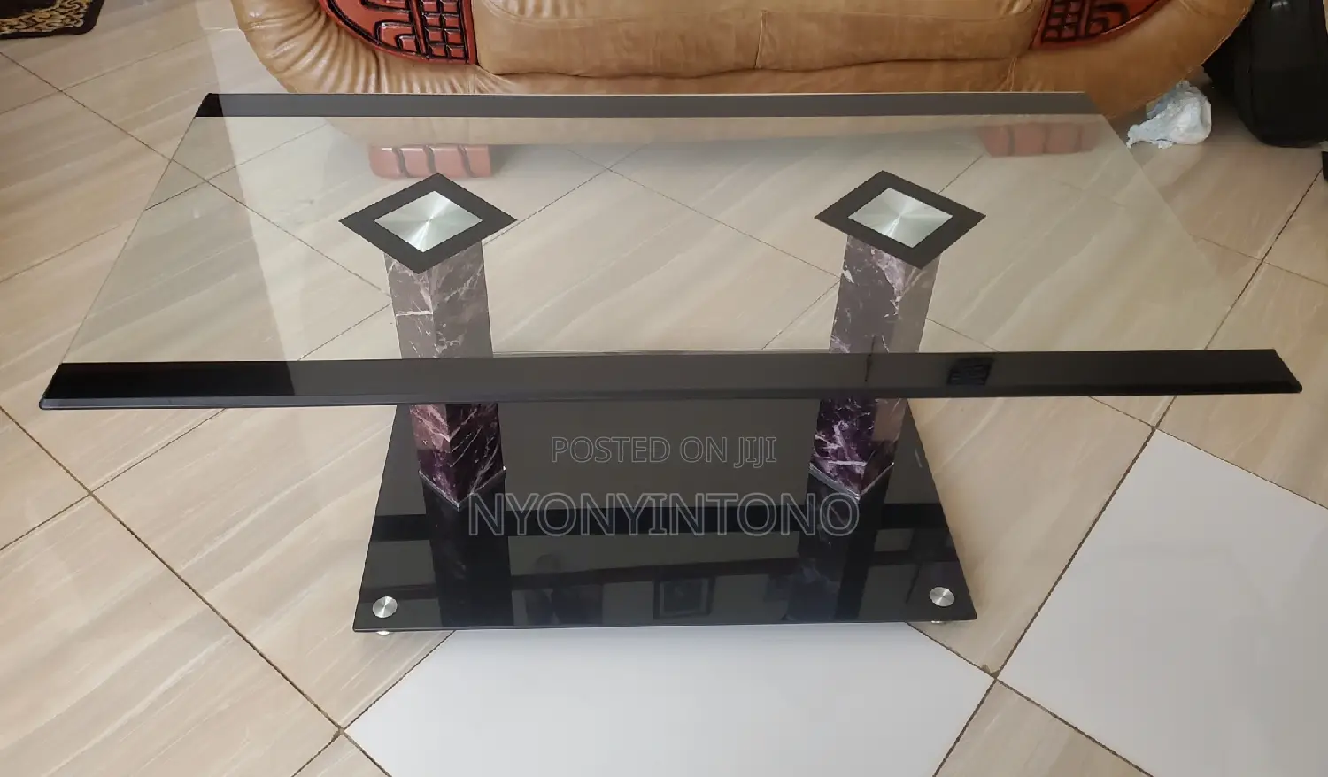 Modern Glass Center Table With Ultra Strong Glass 110cm*55cm