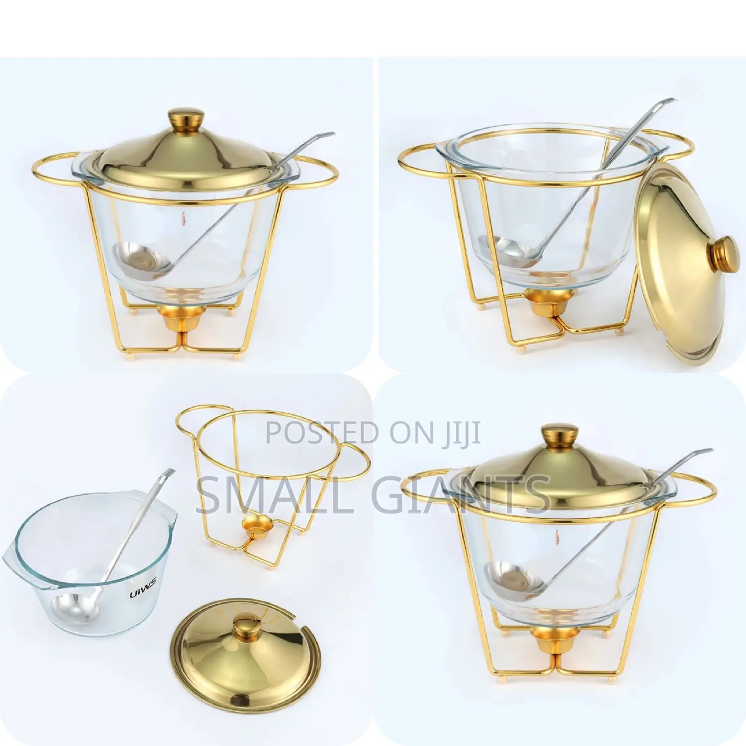 Glass Buffet Food Warmer/ Chafing Dish With Spoon