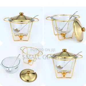 Glass Buffet Food Warmer/ Chafing Dish With Spoon