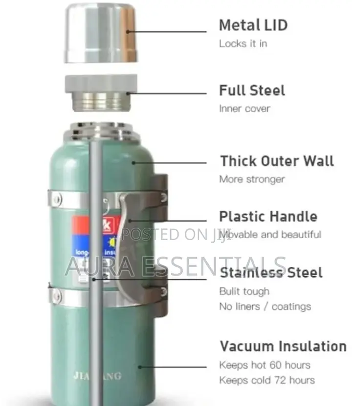 JK Hot Cold Stainless Steel Vaccum Insulated 3L, 60 Hours