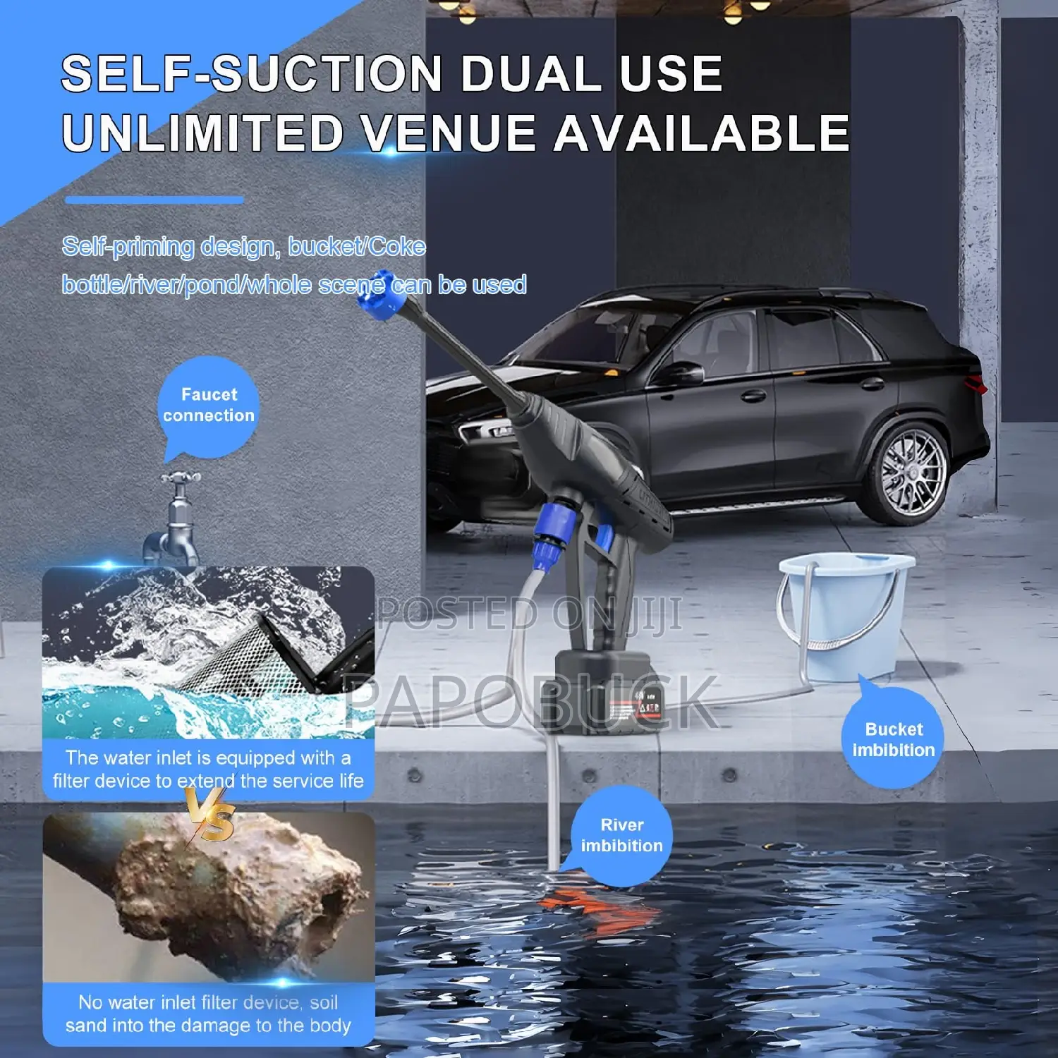 Cordless Pressure Car Washer With Lithium Battery