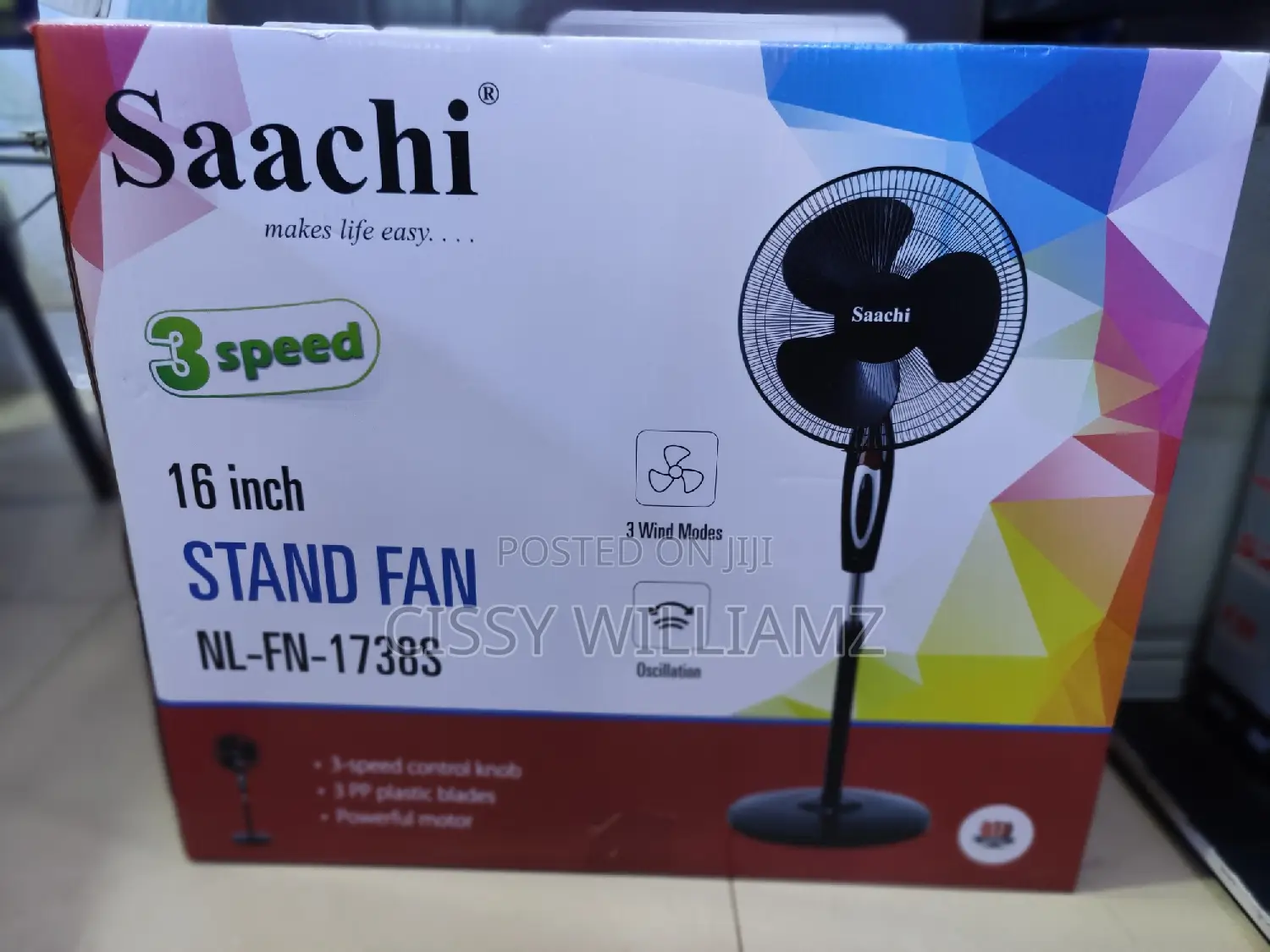16" Stand Fan/Saachi Stand Fan/Electric Stand Fan/Stand Fan