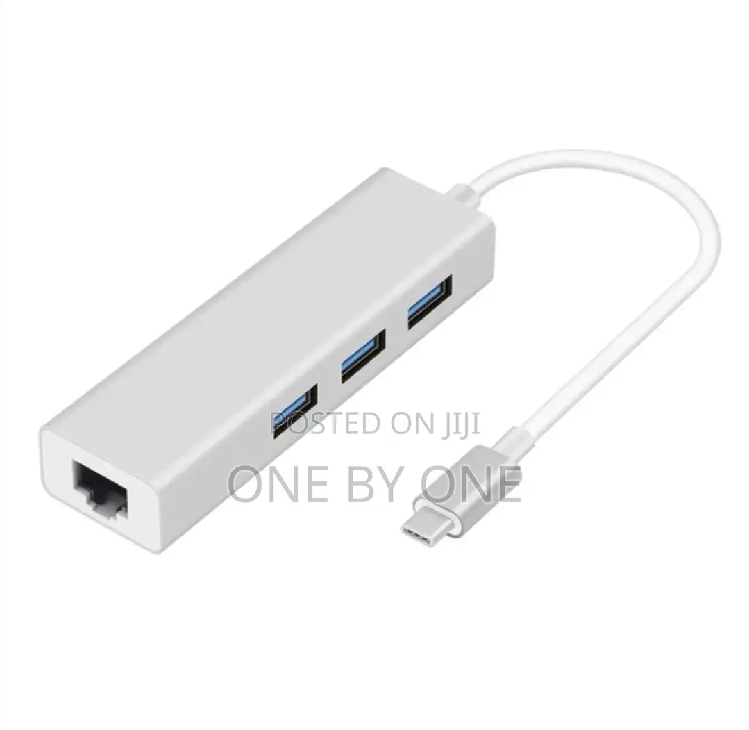 USB C Ethernet RJ45 Adapter Type C to 3 Ports USB 3.0 Hub