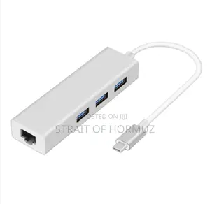 USB C Ethernet RJ45 Adapter Type C to 3 Ports USB 3.0 Hub