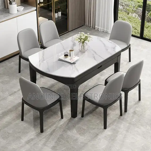 Marble Dinning Table 6 Seats
