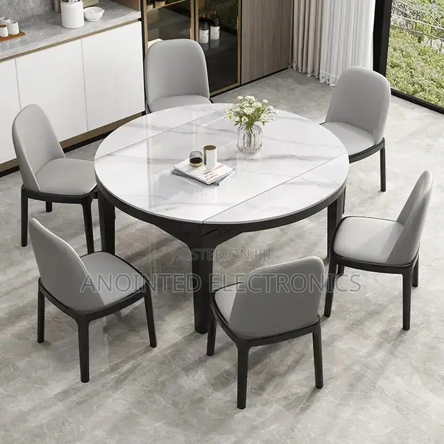 Marble Dining Table Round 6 Seaters