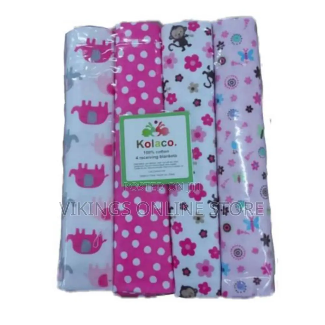 Baby 100% Cotton 4pc Baby Receiving, Swaddling Sheets-