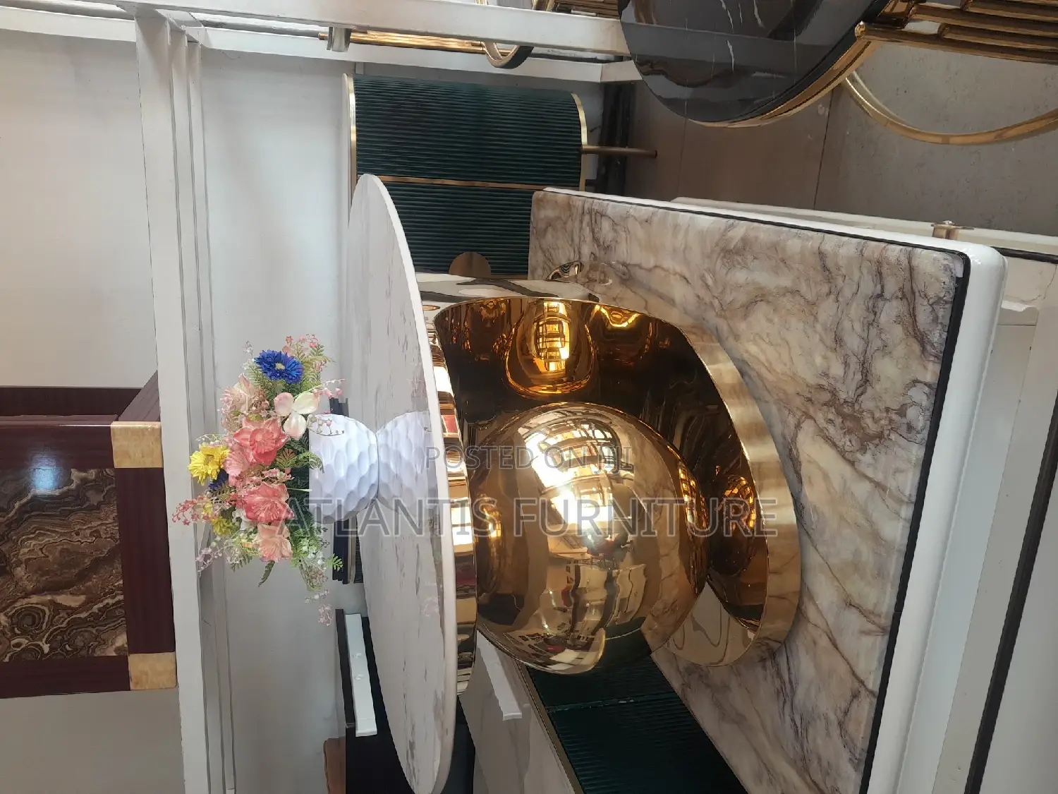 Set of Two Golden Canter Tables
