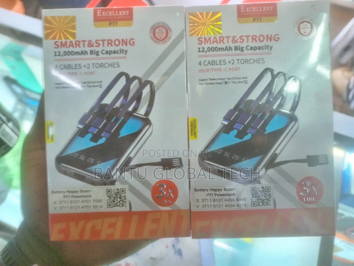 Portable Excellent Power Bank 12000 Mah