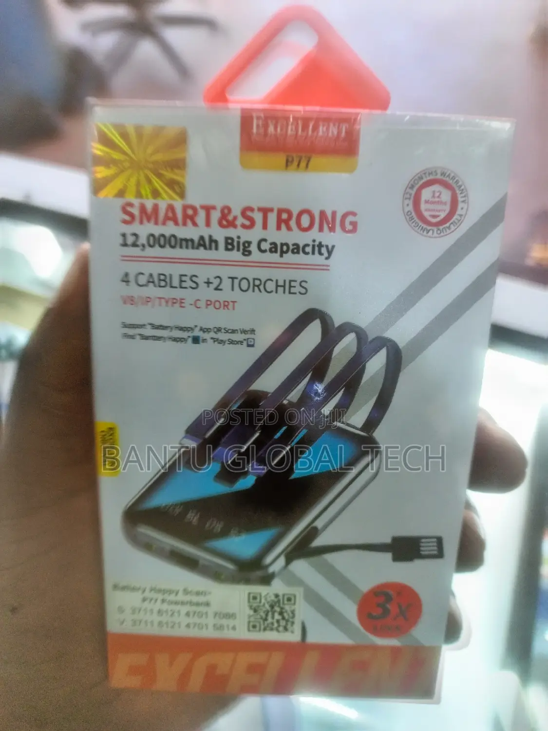 Portable Excellent Power Bank 12000 Mah