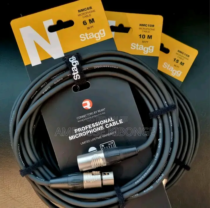 Paird Black High Grade Low Noise 5mtire XLR Microphone Cable