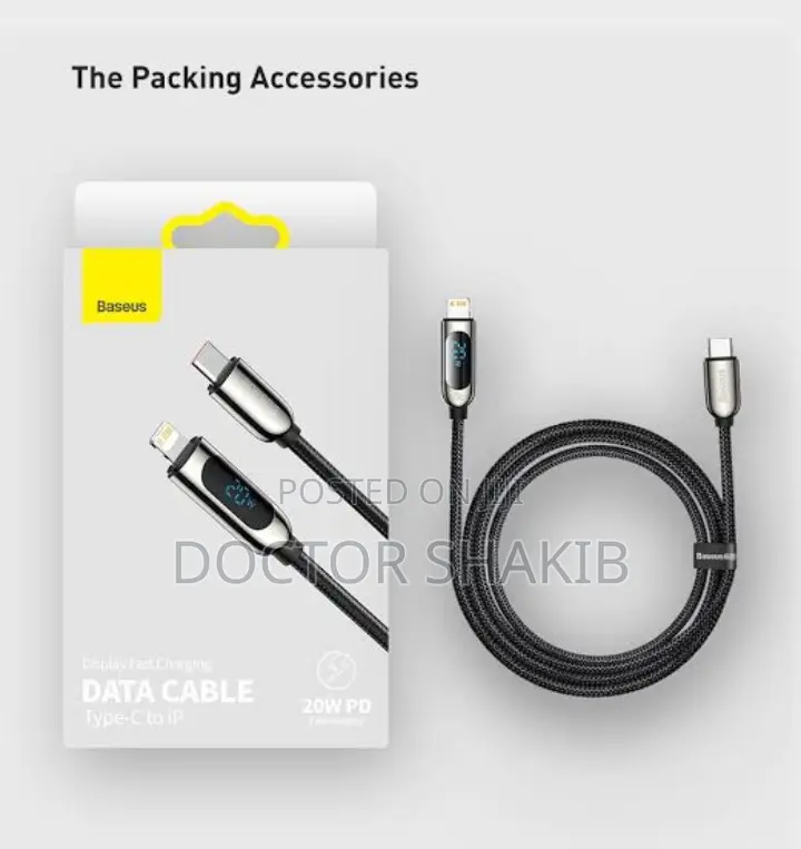 Baseus USB-C- Lightning Data Cable ( New )