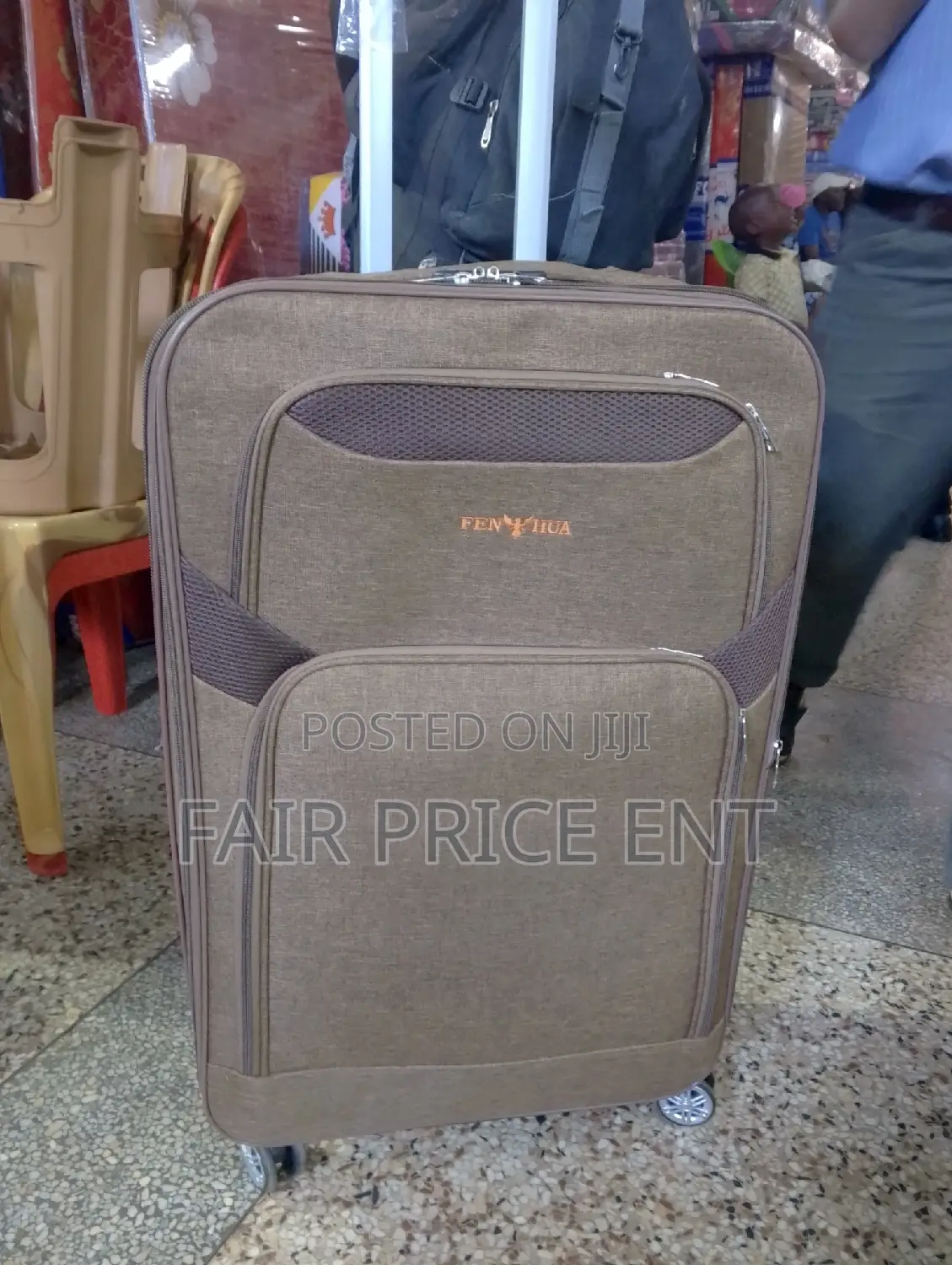 Original Rubber Plastic Suitcase. Large .( Green)