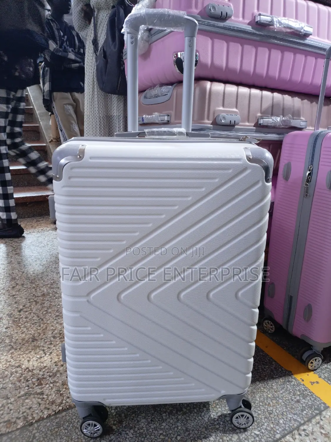 VIP Plastic Suitcases in Medium Size (White Color)