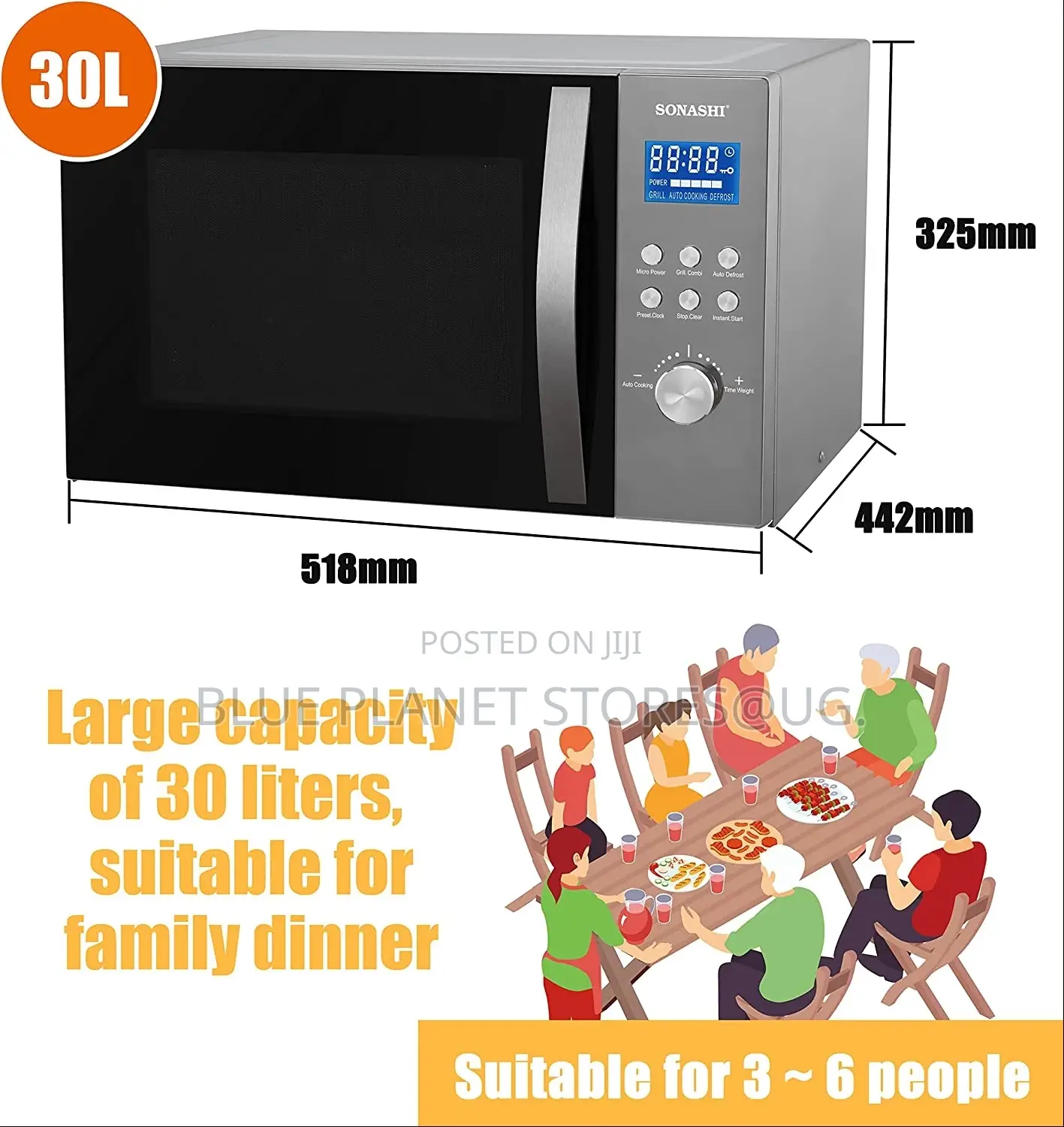 SONASHI 30litre Microwave Oven With a Rotiserie \\ SMO930DGN