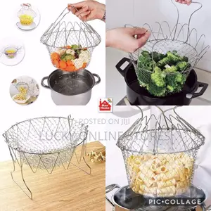 Foldable Kitchen Basket for Deep Fly and Steaming