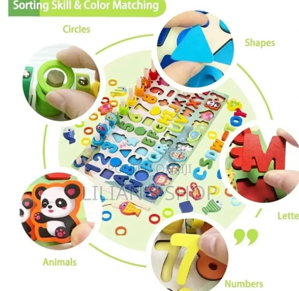 7 In1 Kids Puzzle Blocks Board
