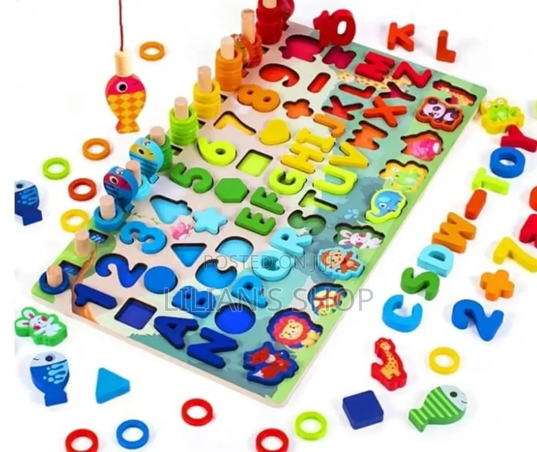 7 In1 Kids Puzzle Blocks Board