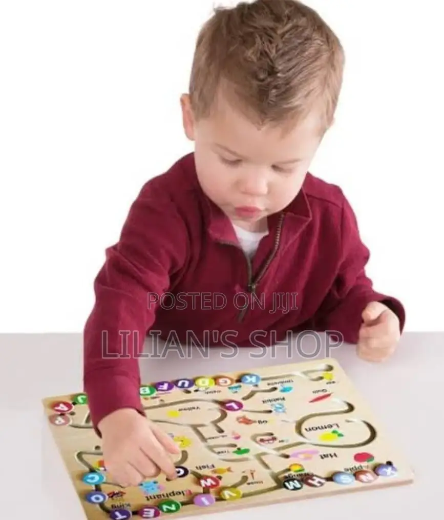 Kids Alphabet Wooden Maze Puzzle Game