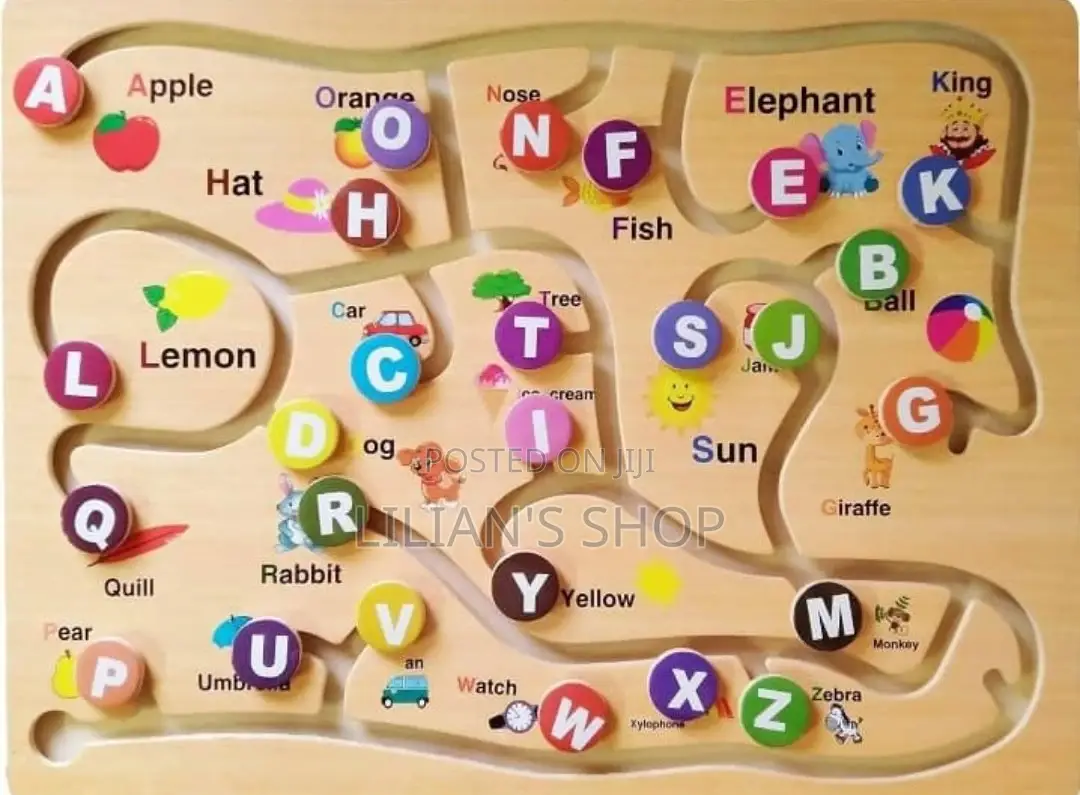 Kids Alphabet Wooden Maze Puzzle Game
