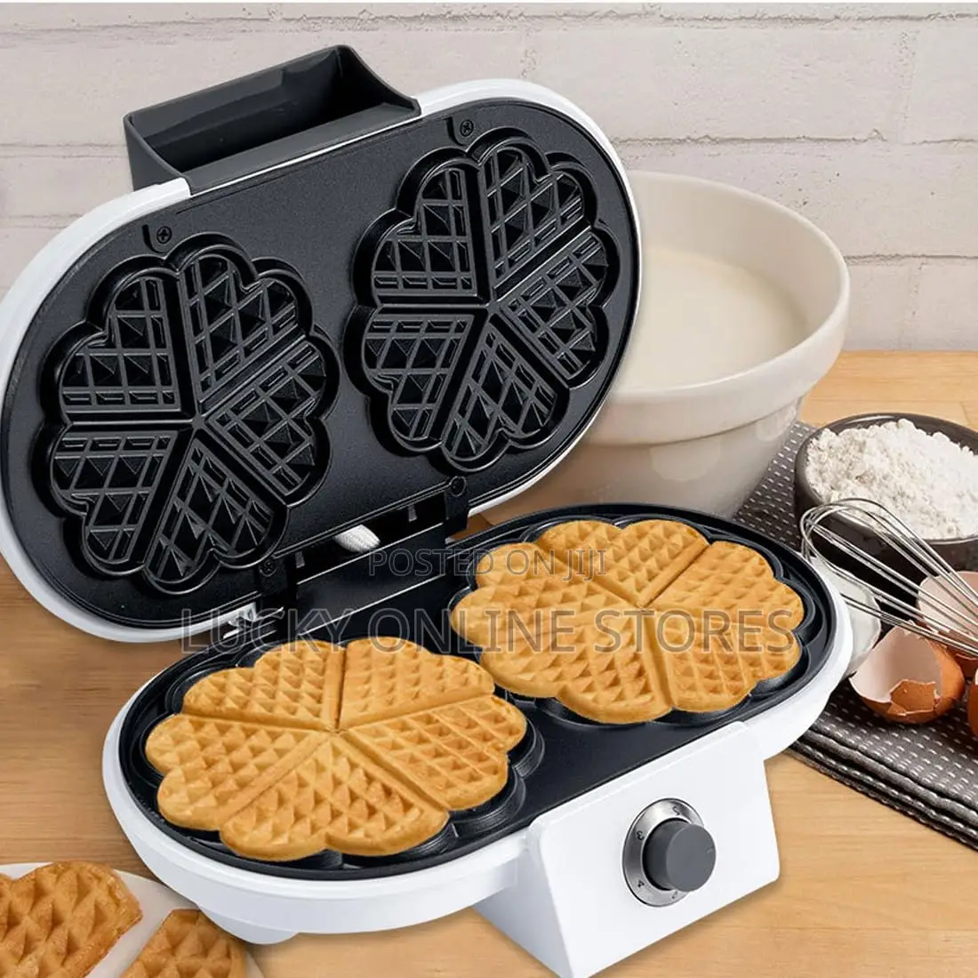 Double Heart Shaped Waffle Maker