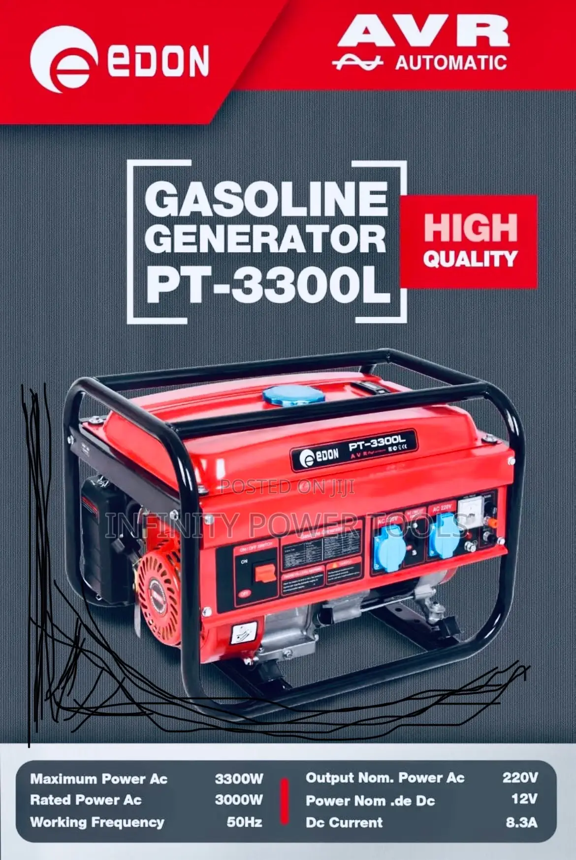 Gasoline Generator 3kw PT3300L