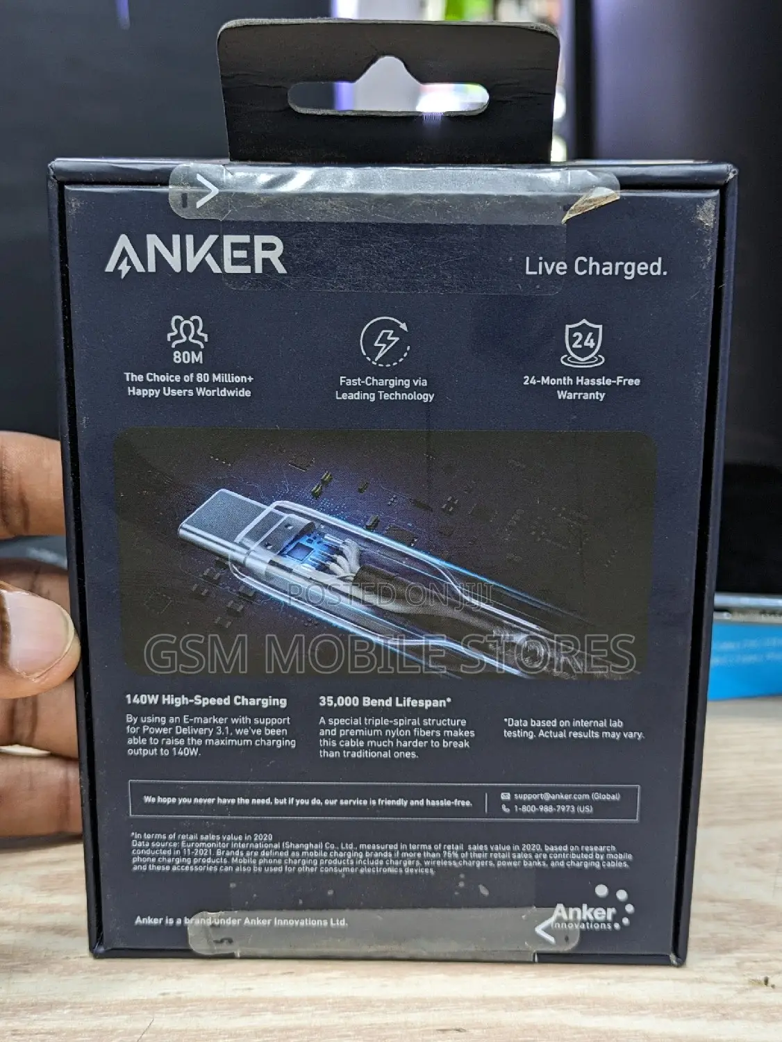 Anker 765 USB-C to USB-C Cable (6 Ft Nylon) Fast Charging