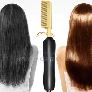 Hair Flat Straightening Iron Comb