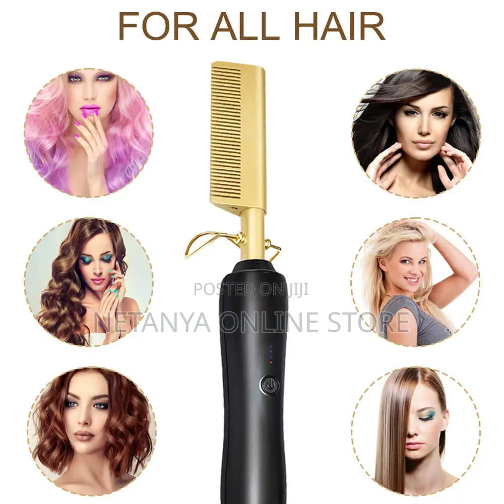 Hair Flat Straightening Iron Comb
