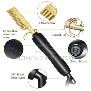 Hair Flat Straightening Iron Comb