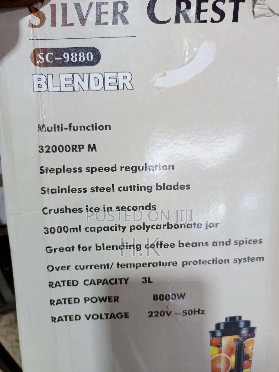 3L German Industrial 8000W Crusher Blender, 2 in 1 JAR