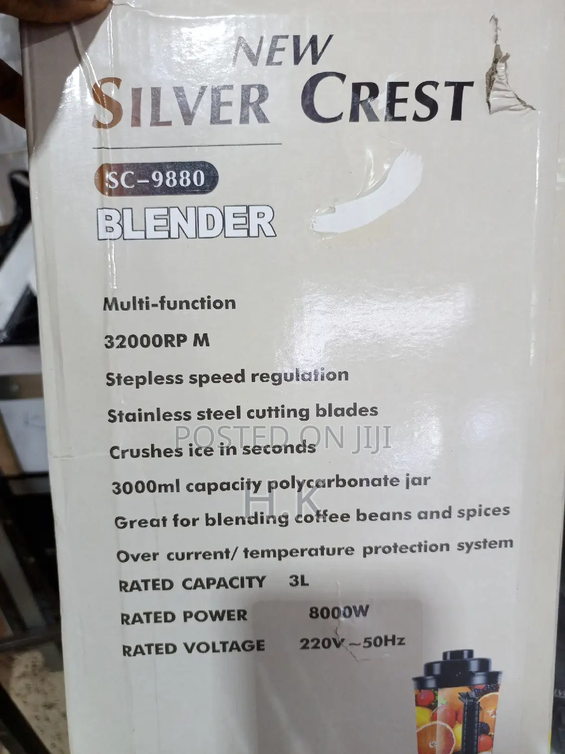 3L German Industrial 8000W Crusher Blender, 2 in 1 JAR