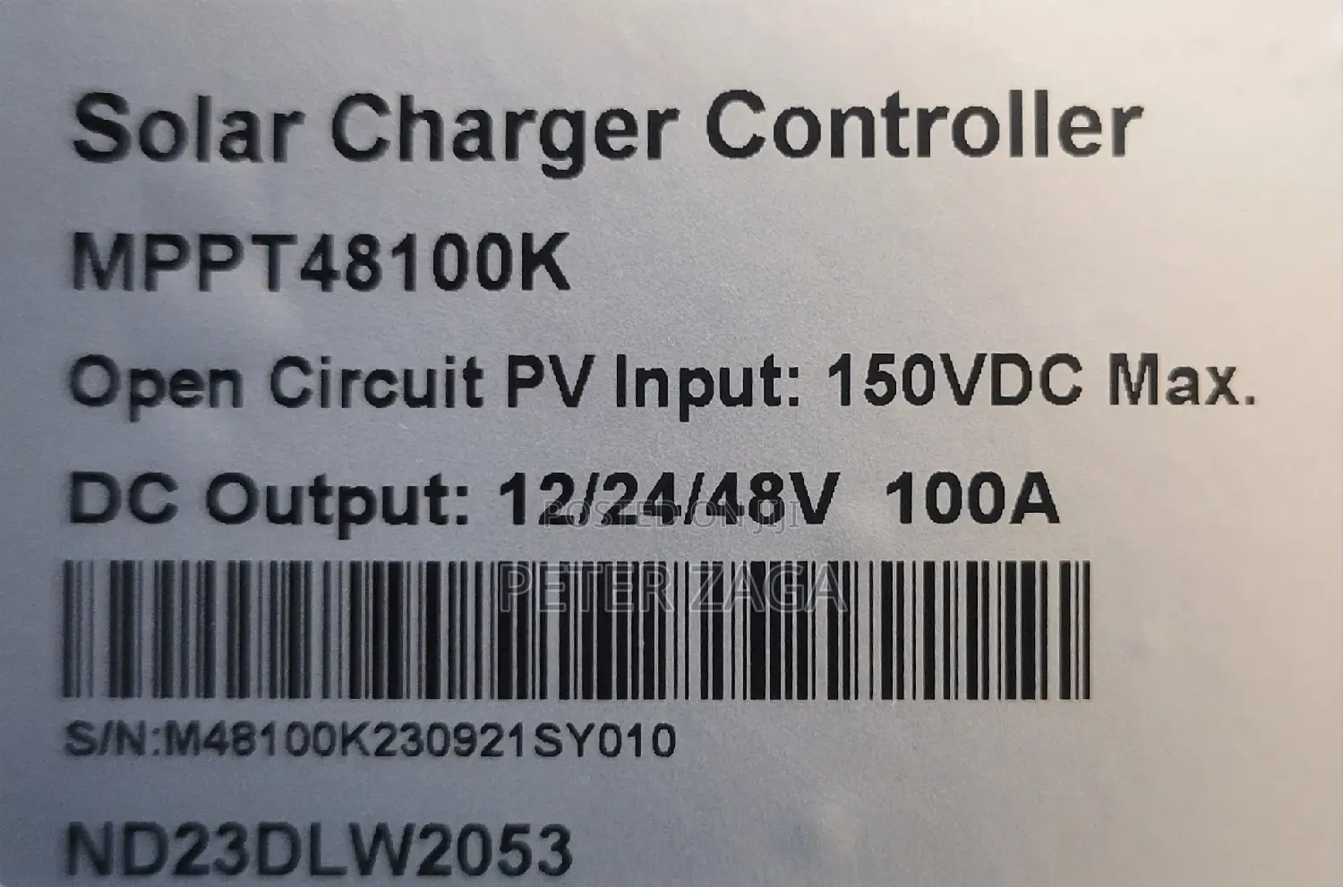 Solar Charger Controller 100A
