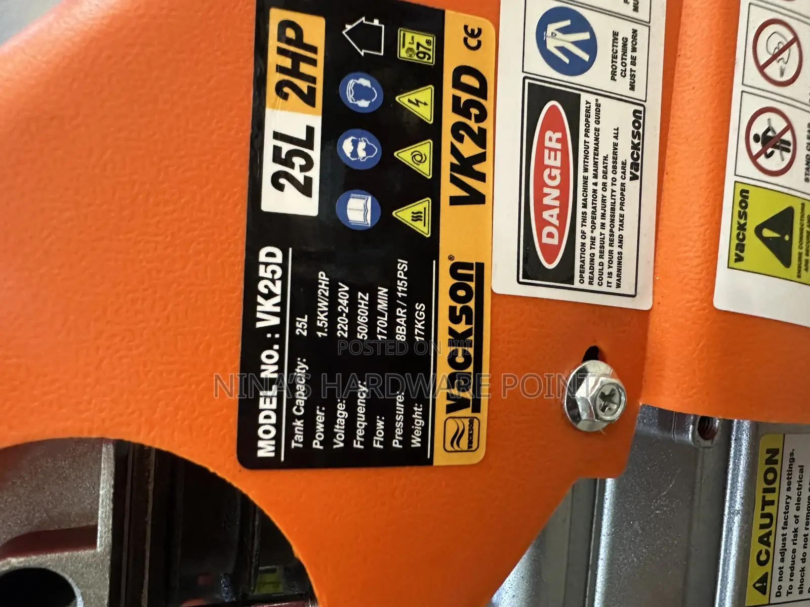 Air Compressor Vackson 25lts Italy