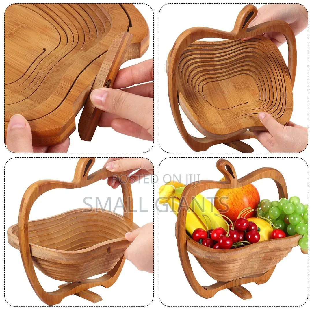Wooden Fruit Foldable Basket