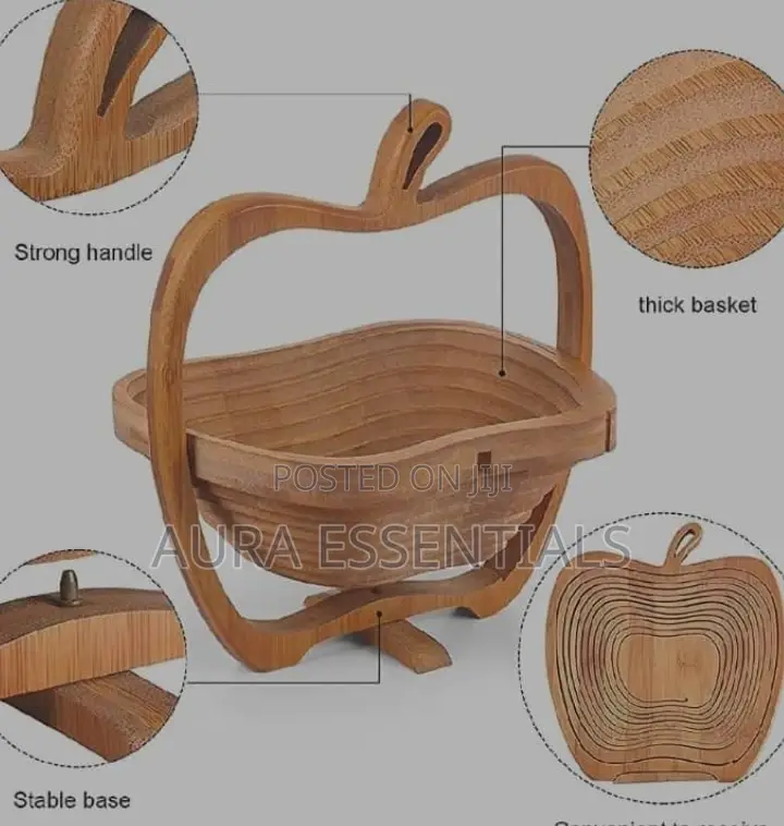 Wooden Fruit Foldable Basket
