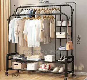 Easy Hotel Bedroom Furniture Metal Garment Storage Rack