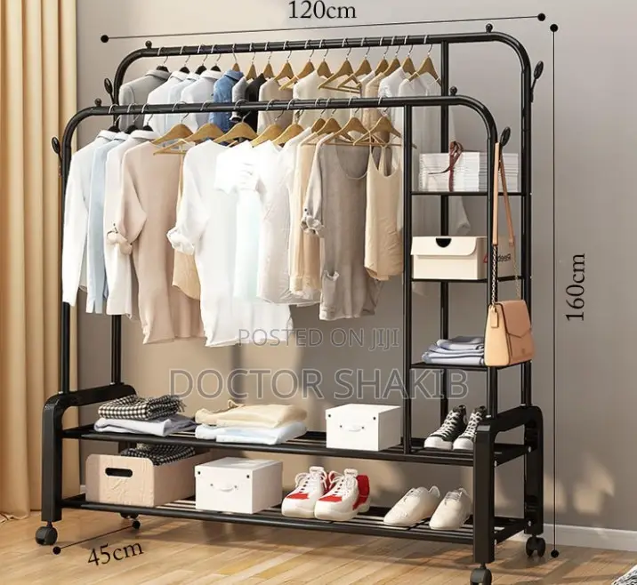 Easy Hotel Bedroom Furniture Metal Garment Storage Rack