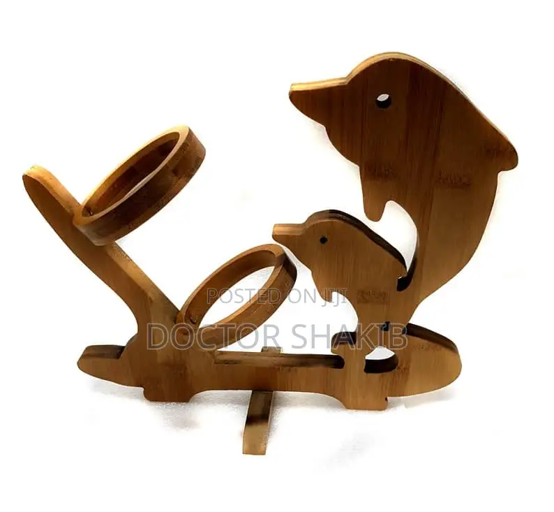 Dolphin Design Wooden Wine Bottle Holder Rack
