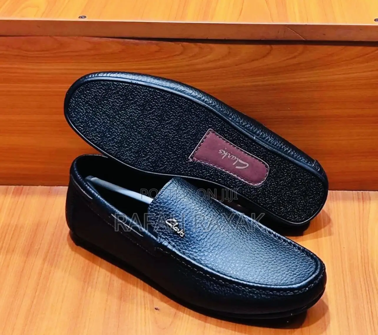 Original Men’S Clarks Flat Sole Leather Moccasins