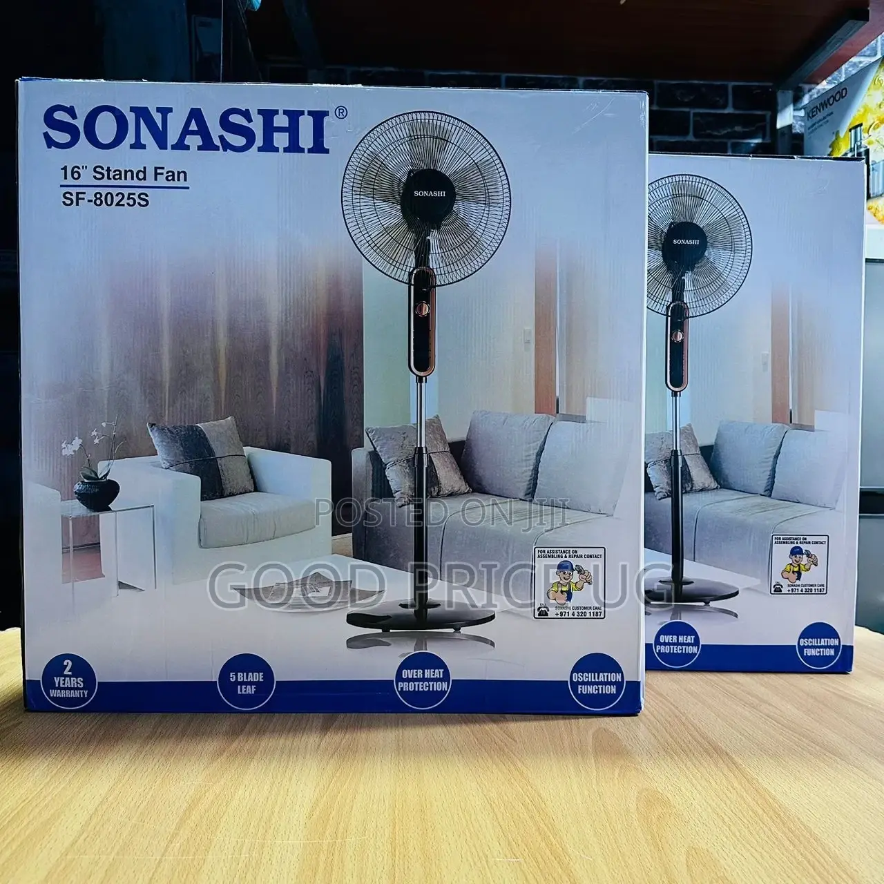 Sonashi Stand Fan With Ceramic Base.