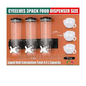 Wall Mounted Triple Cereal Food Dispenser.