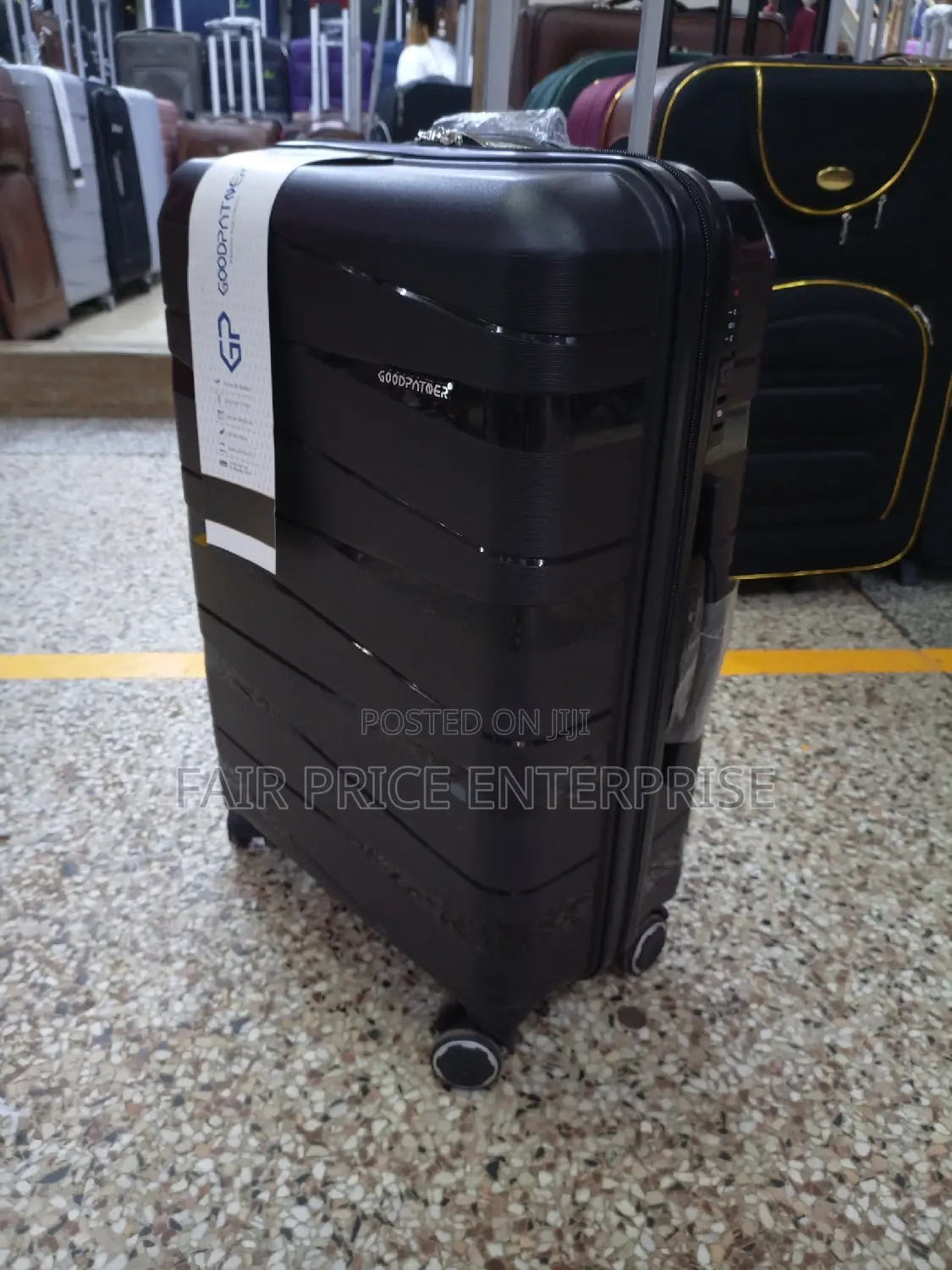 Rubber Quality Plastic Suitcases in Large Size (Black Color)